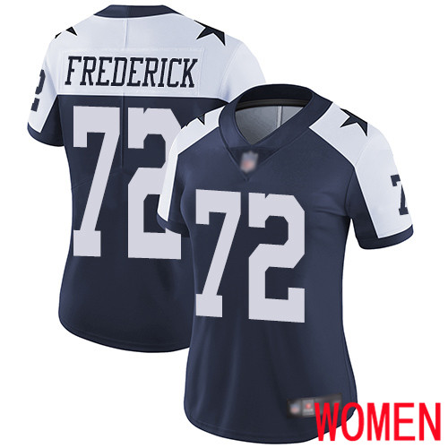 Women Dallas Cowboys Limited Navy Blue Travis Frederick Alternate #72 Vapor Untouchable Throwback NFL Jersey